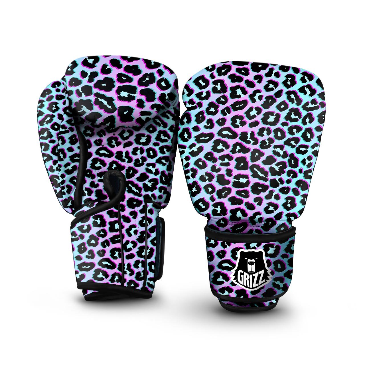 Leopard Trippy Psychedelic Print Pattern Boxing Gloves-grizzshop