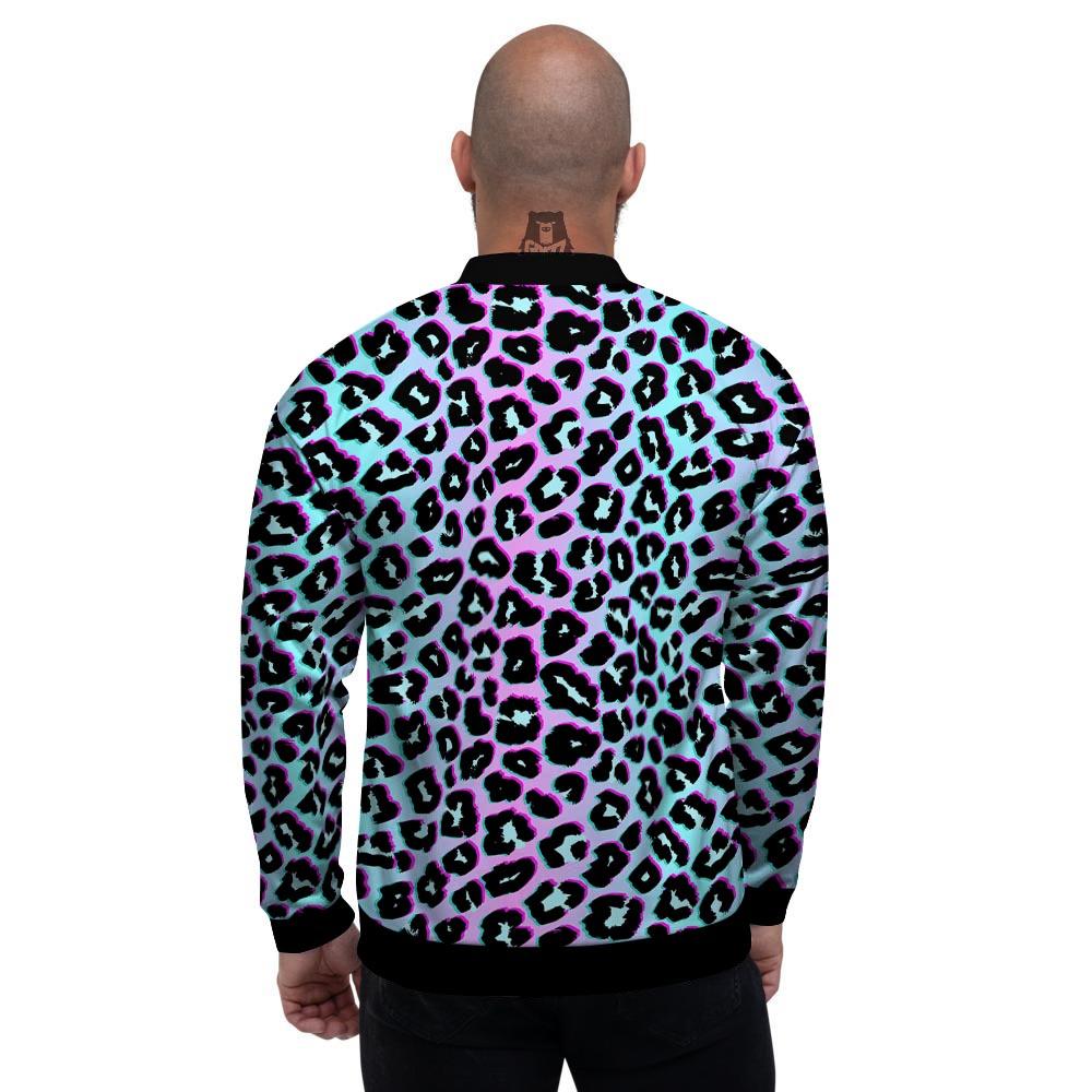 Leopard Trippy Psychedelic Print Pattern Men's Bomber Jacket-grizzshop