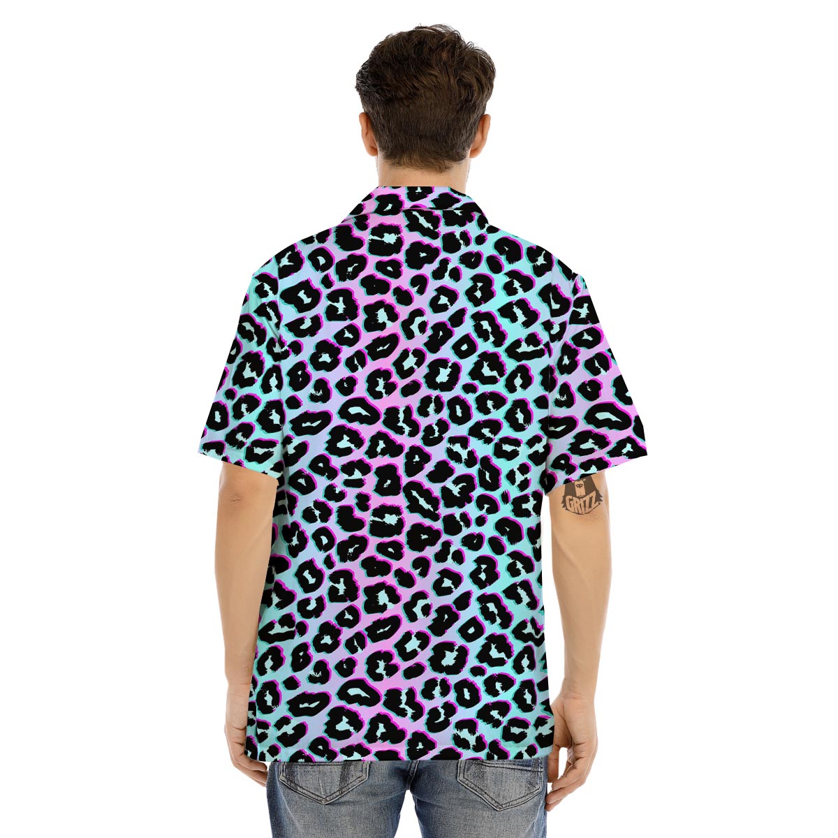 Leopard Trippy Psychedelic Print Pattern Men's Hawaiian Shirt-grizzshop