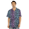 Leopard Trippy Psychedelic Print Pattern Men's Hawaiian Shirt-grizzshop