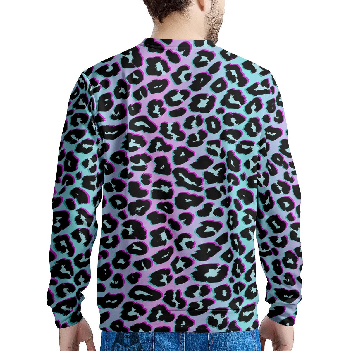 Leopard Trippy Psychedelic Print Pattern Men's Sweatshirt-grizzshop