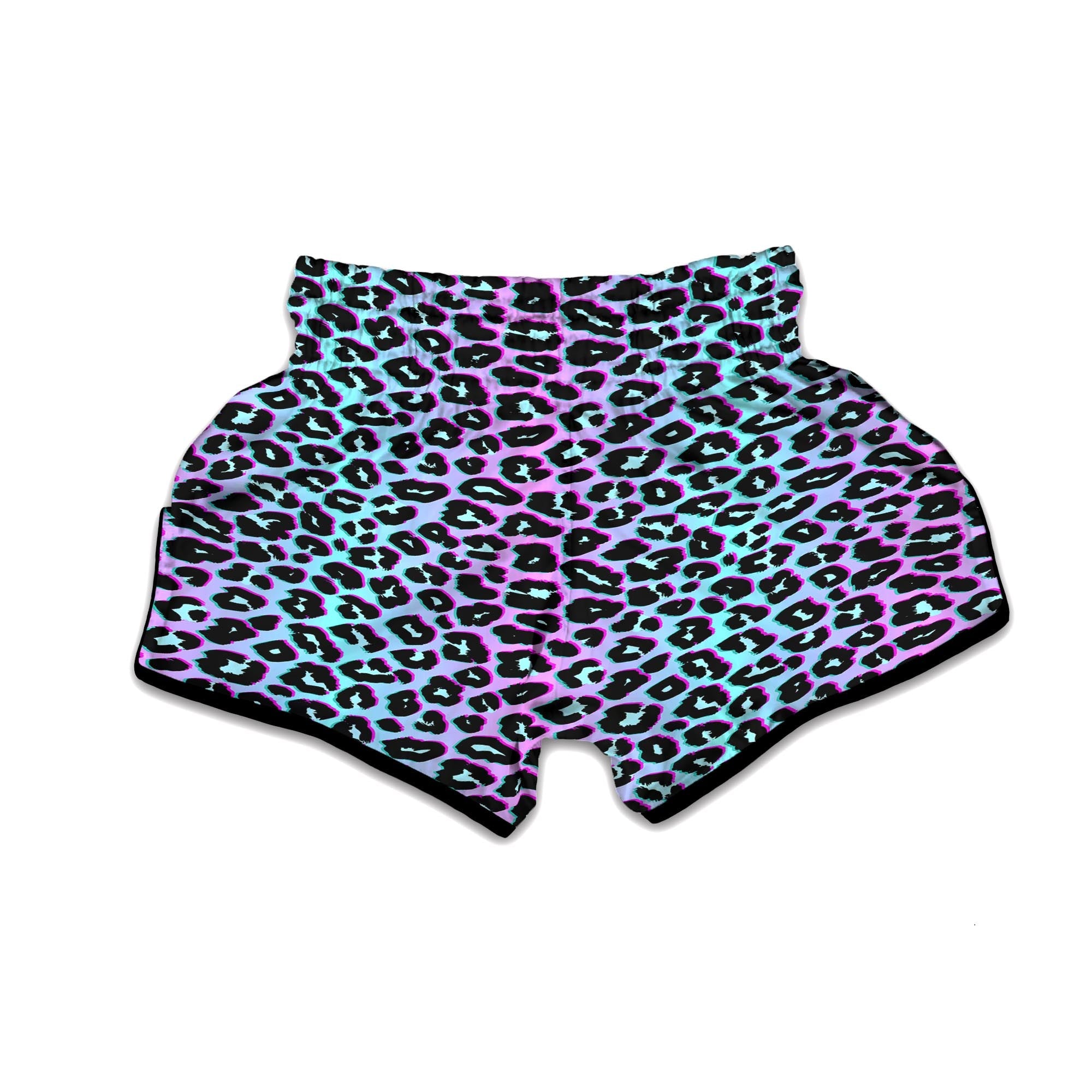 Leopard Trippy Psychedelic Print Pattern Muay Thai Boxing Shorts-grizzshop