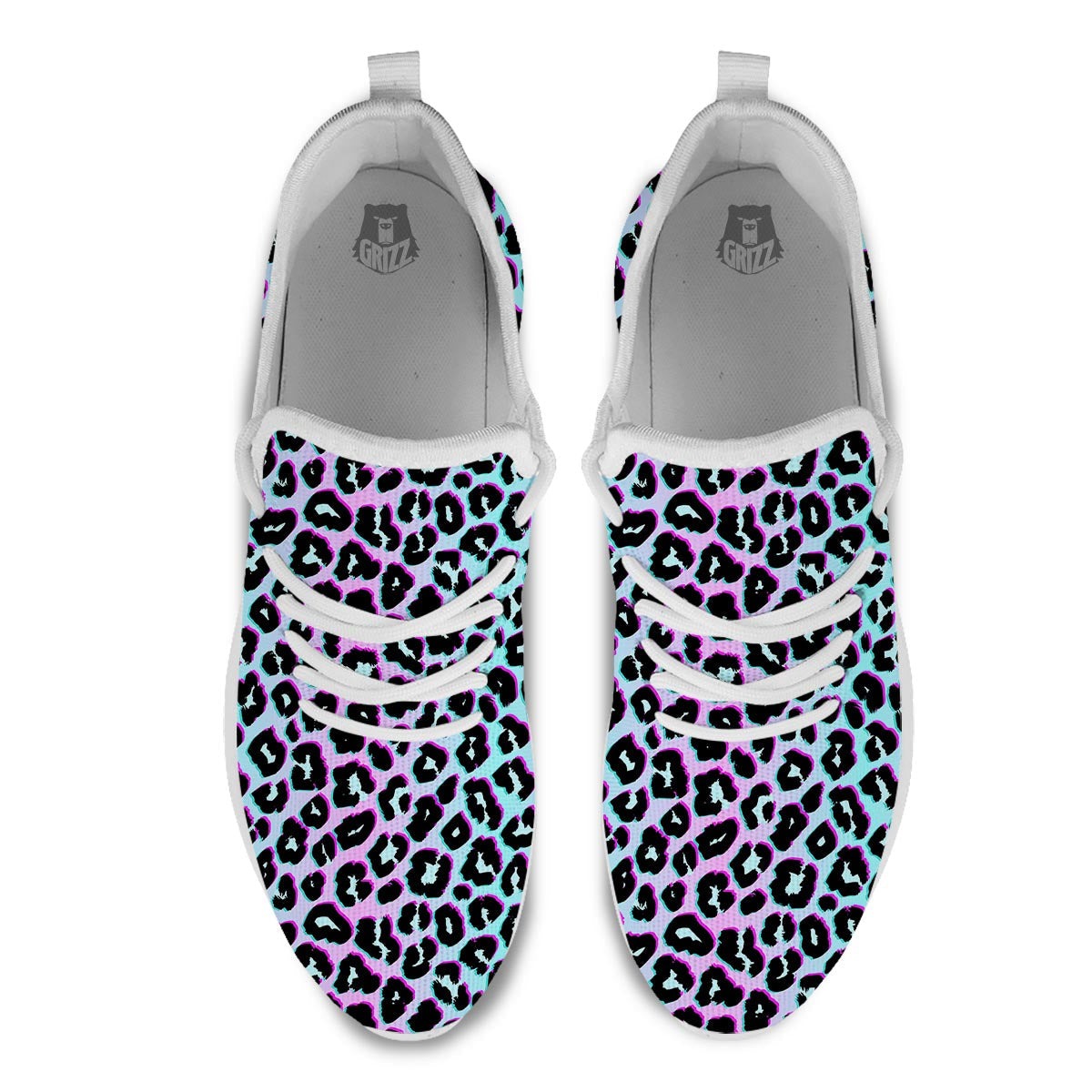 Leopard Trippy Psychedelic Print Pattern White Athletic Shoes-grizzshop