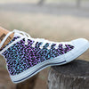 Leopard Trippy Psychedelic Print Pattern White High Top Shoes-grizzshop