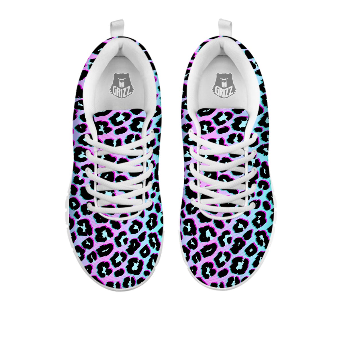 Leopard Trippy Psychedelic Print Pattern White Sneaker-grizzshop