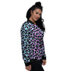 Leopard Trippy Psychedelic Print Pattern Women's Bomber Jacket-grizzshop