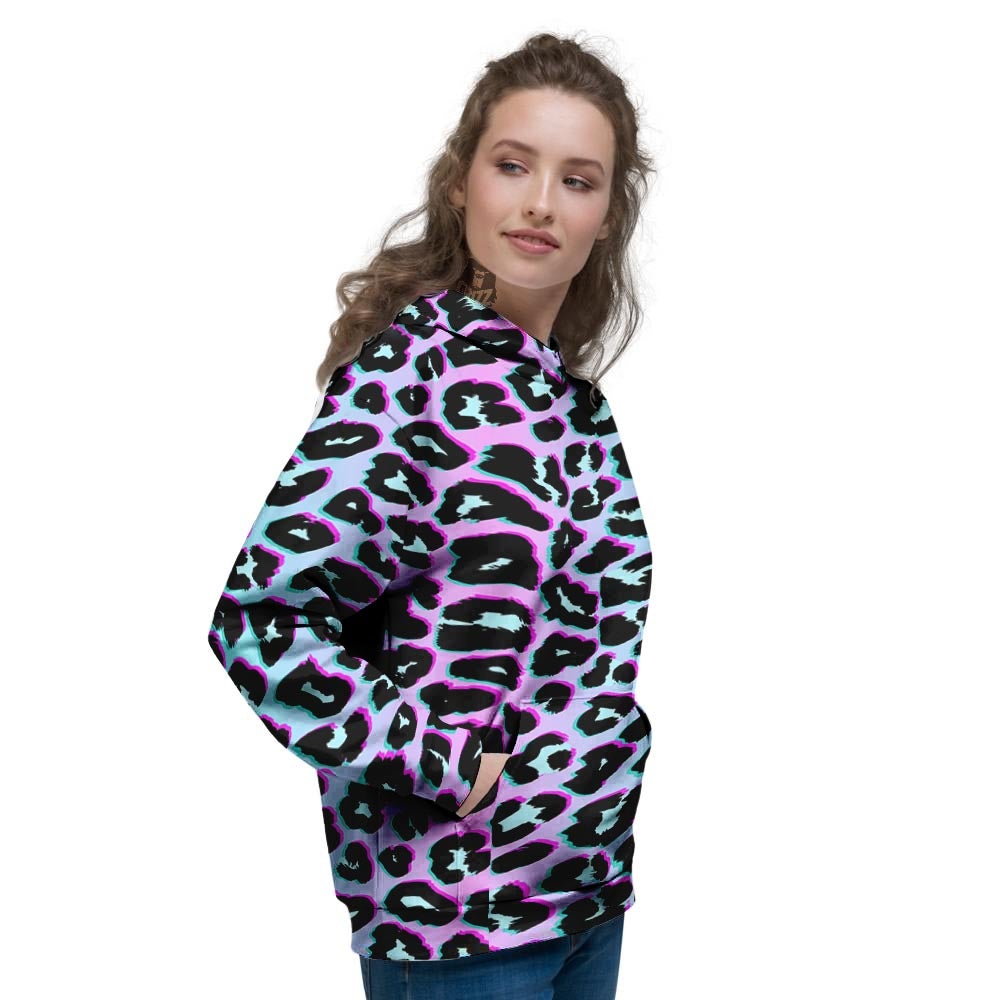 Leopard Trippy Psychedelic Print Pattern Women's Hoodie-grizzshop