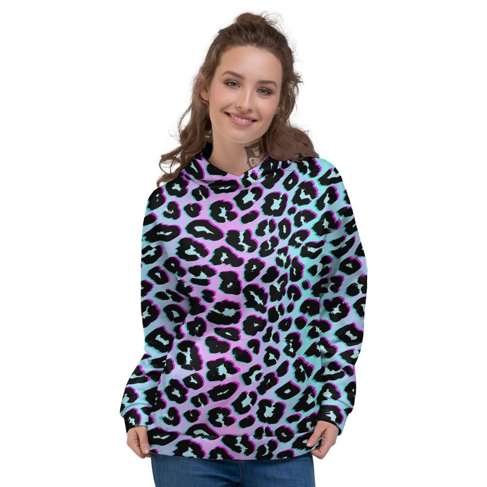 Leopard Trippy Psychedelic Print Pattern Women's Hoodie-grizzshop