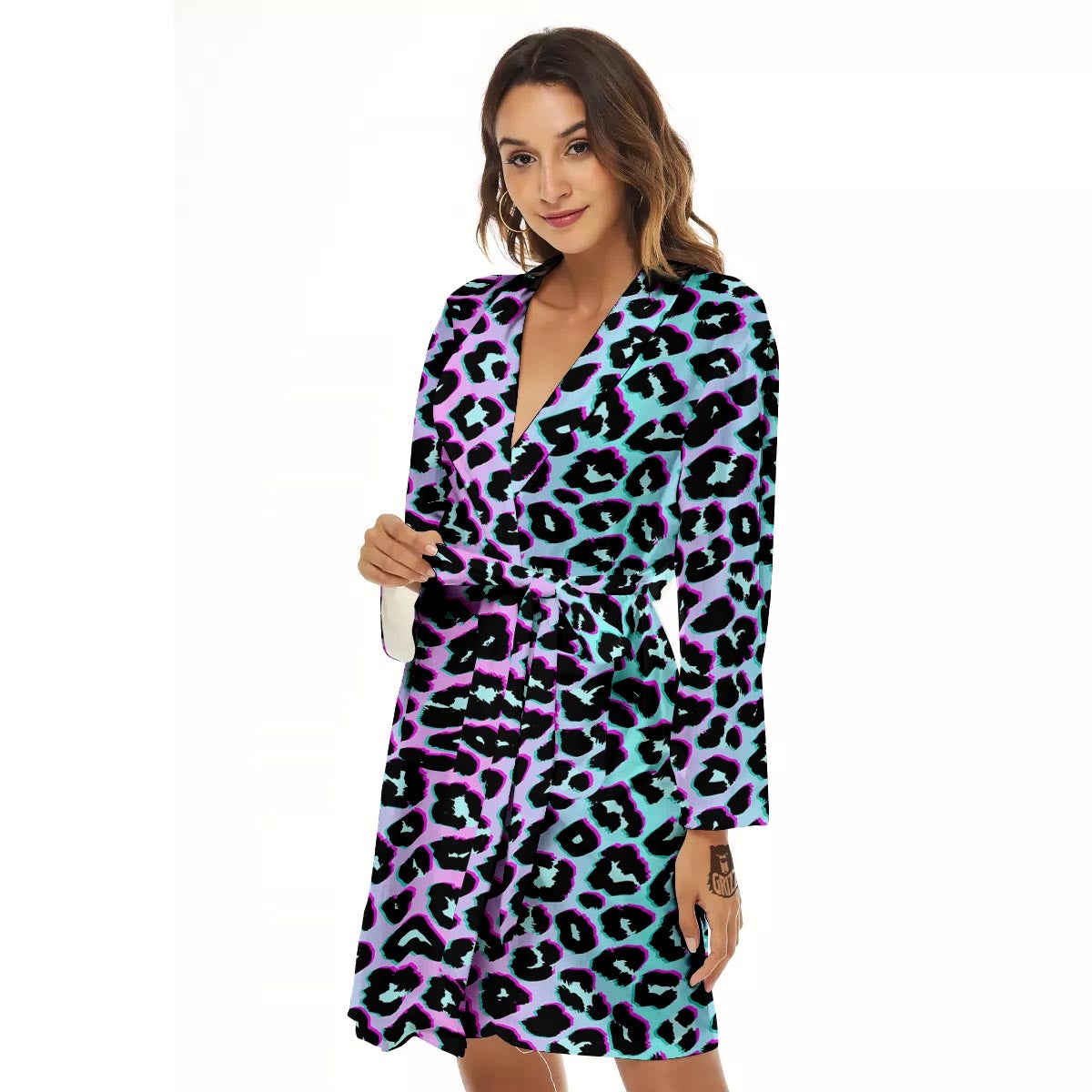 Leopard Trippy Psychedelic Print Pattern Women's Robe-grizzshop