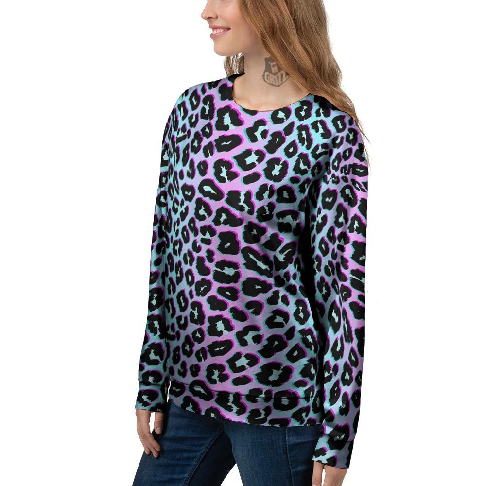 Leopard Trippy Psychedelic Print Pattern Women's Sweatshirt-grizzshop