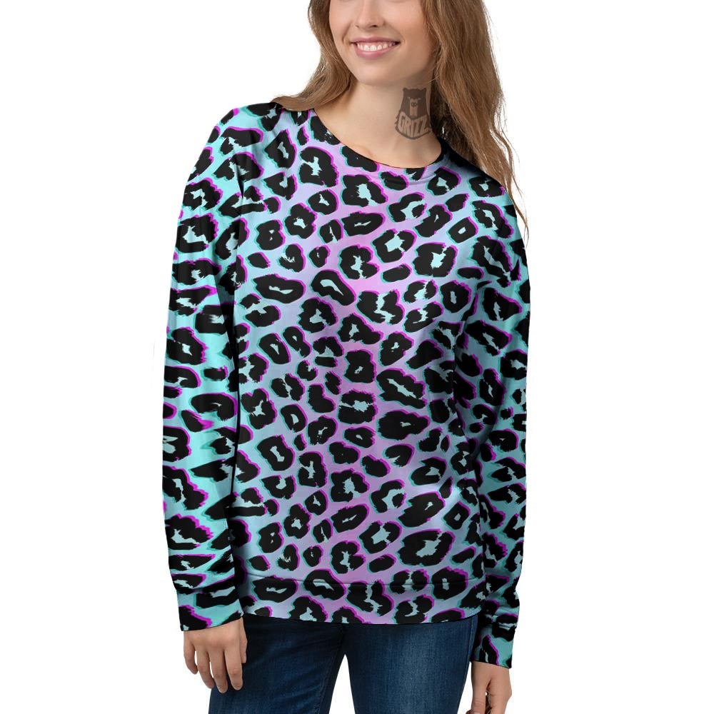 Leopard Trippy Psychedelic Print Pattern Women's Sweatshirt-grizzshop