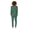 Leopard Turquoise Print Pattern Women's Pajamas-grizzshop