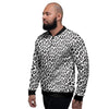 Leopard White Print Pattern Men's Bomber Jacket-grizzshop