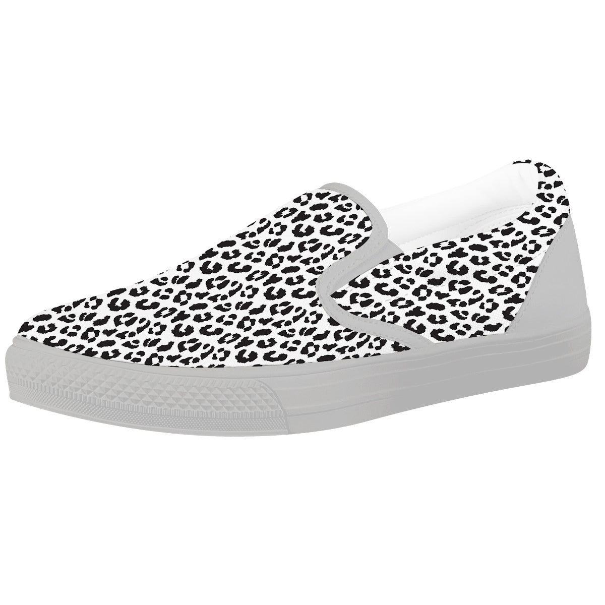 Leopard White Print Pattern White Slip On Shoes-grizzshop