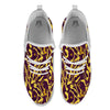 Leopard Yellow And Purple Print Pattern White Athletic Shoes-grizzshop