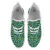 Leopard Yellow And Teal Print Pattern White Athletic Shoes-grizzshop