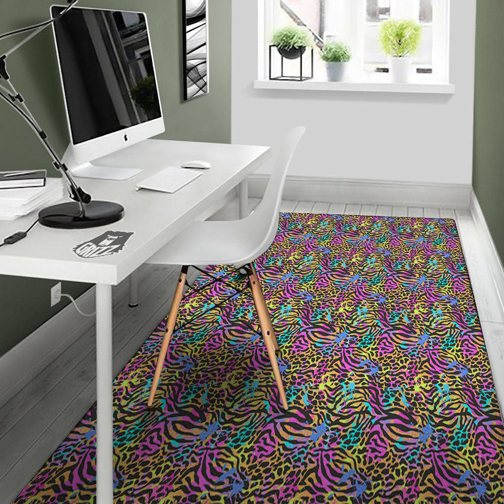 Leopard Zebra Colorful Print Pattern Floor Mat-grizzshop