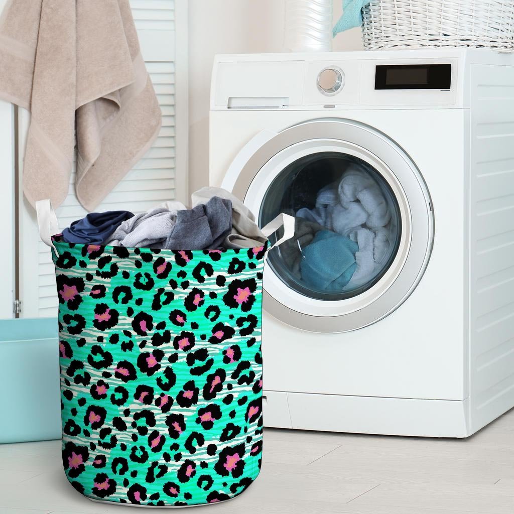 Leopard Zebra Print Laundry Basket-grizzshop