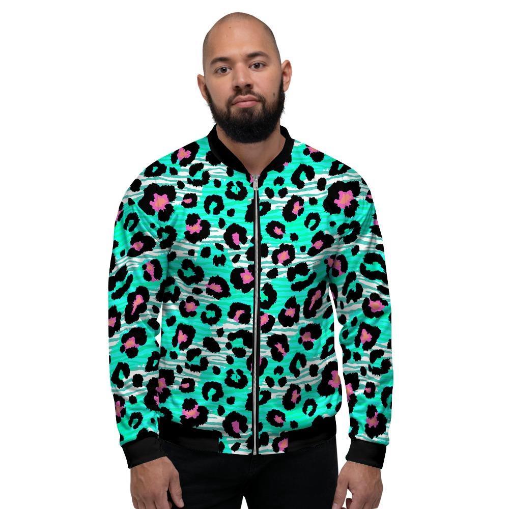 Leopard Zebra Print Men's Bomber Jacket-grizzshop