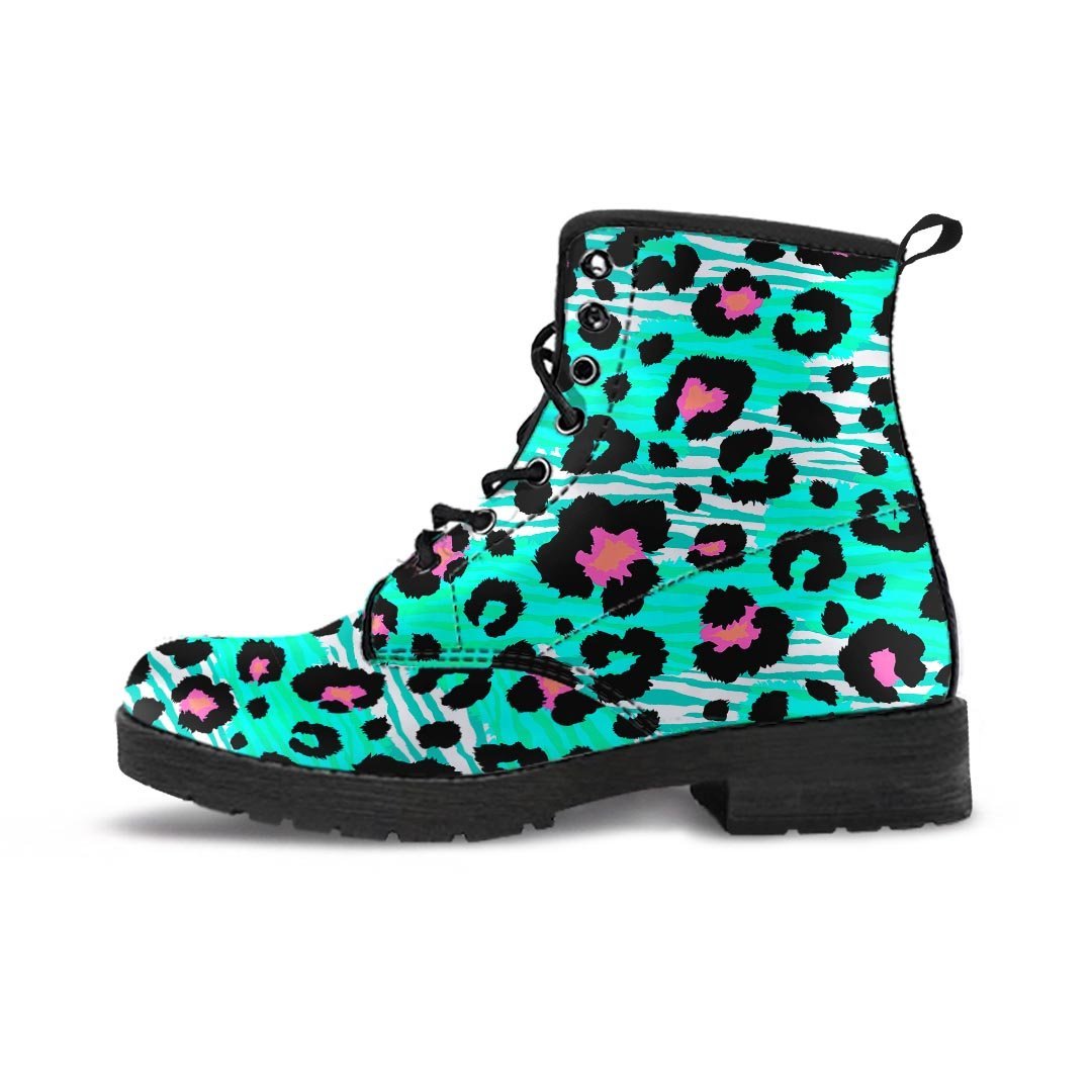 Leopard Zebra Print Men's Boots-grizzshop