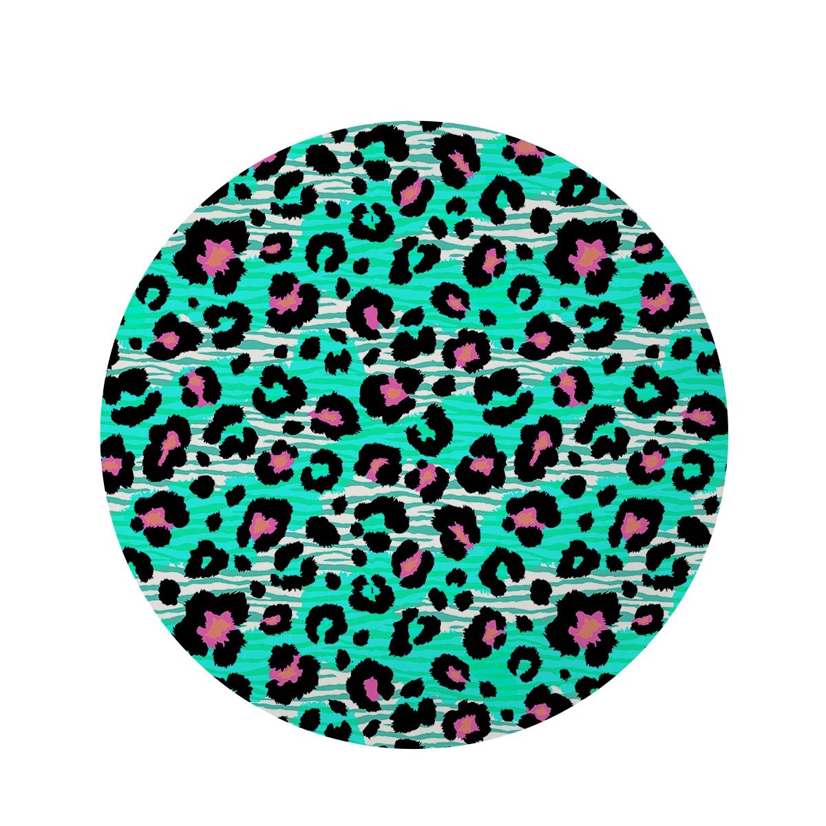 Leopard Zebra Print Round Rug-grizzshop