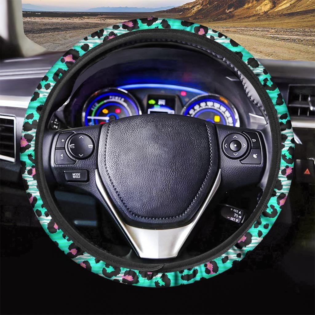 Leopard Zebra Print Steering Wheel Cover-grizzshop