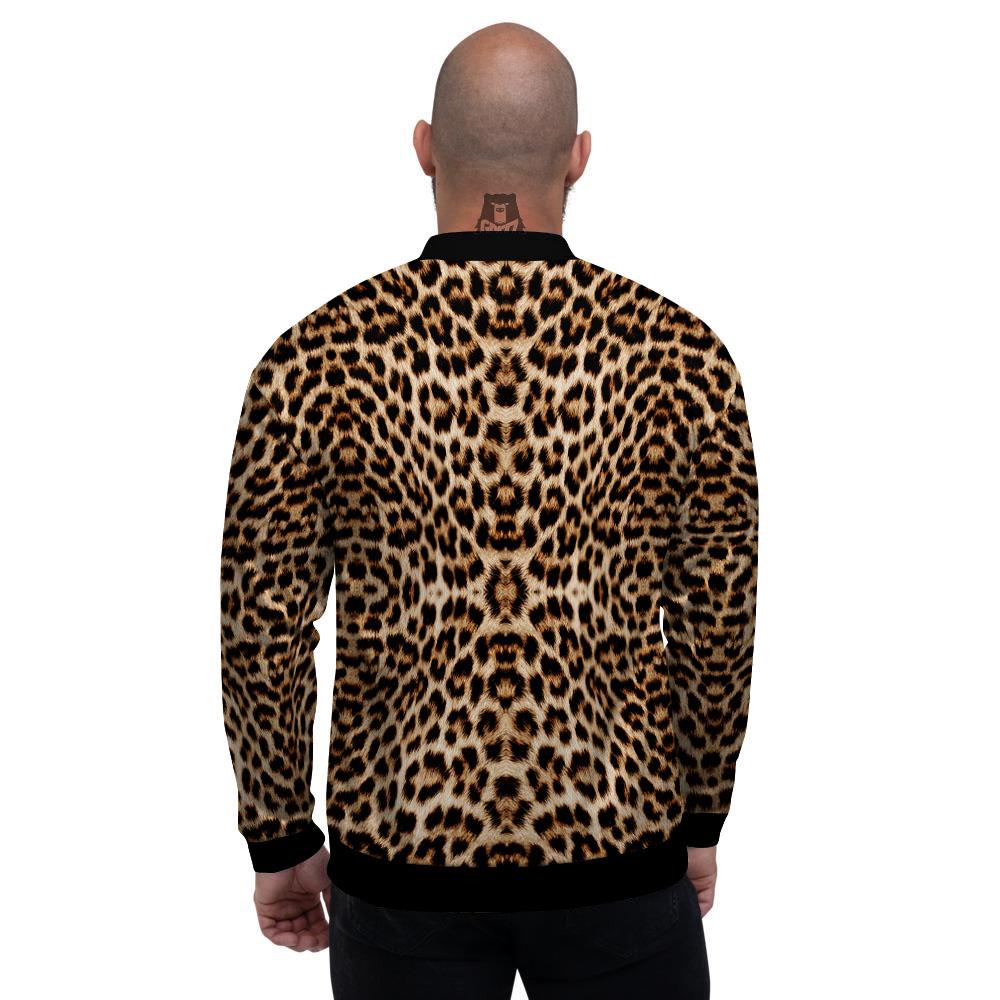 Leopard Pattern Men's Bomber Jacket-grizzshop