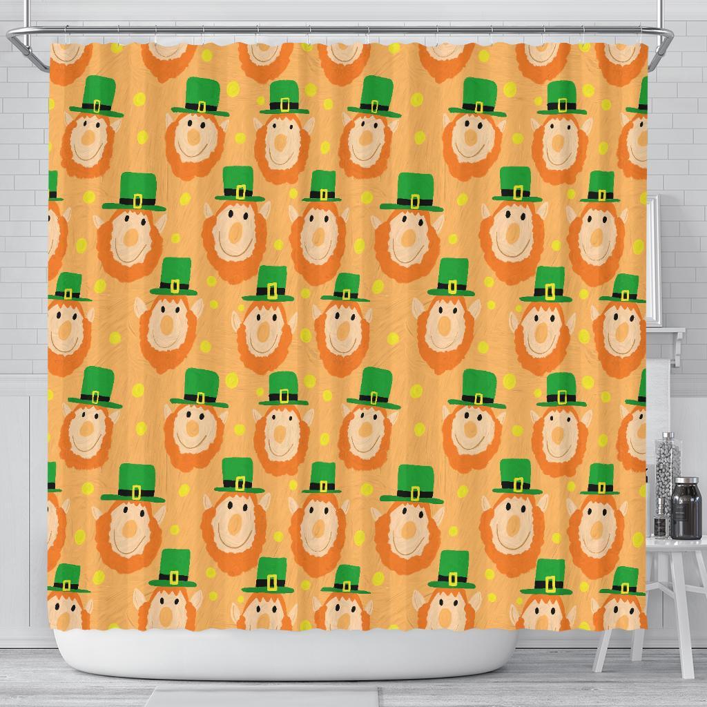 Leprechaun St Patrick's Day Pattern Print Bathroom Shower Curtain-grizzshop