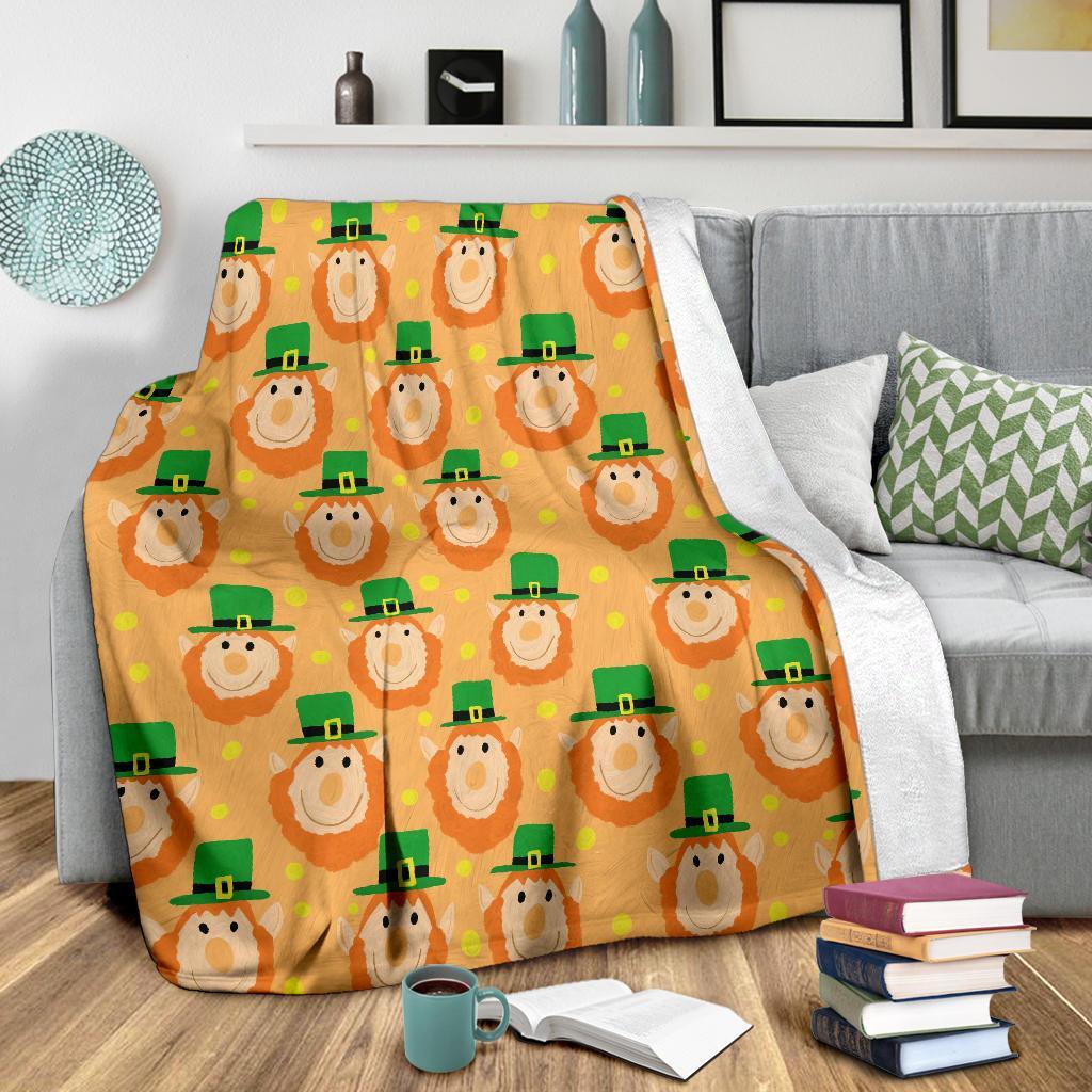 Leprechaun St Patrick's Day Pattern Print Blanket-grizzshop