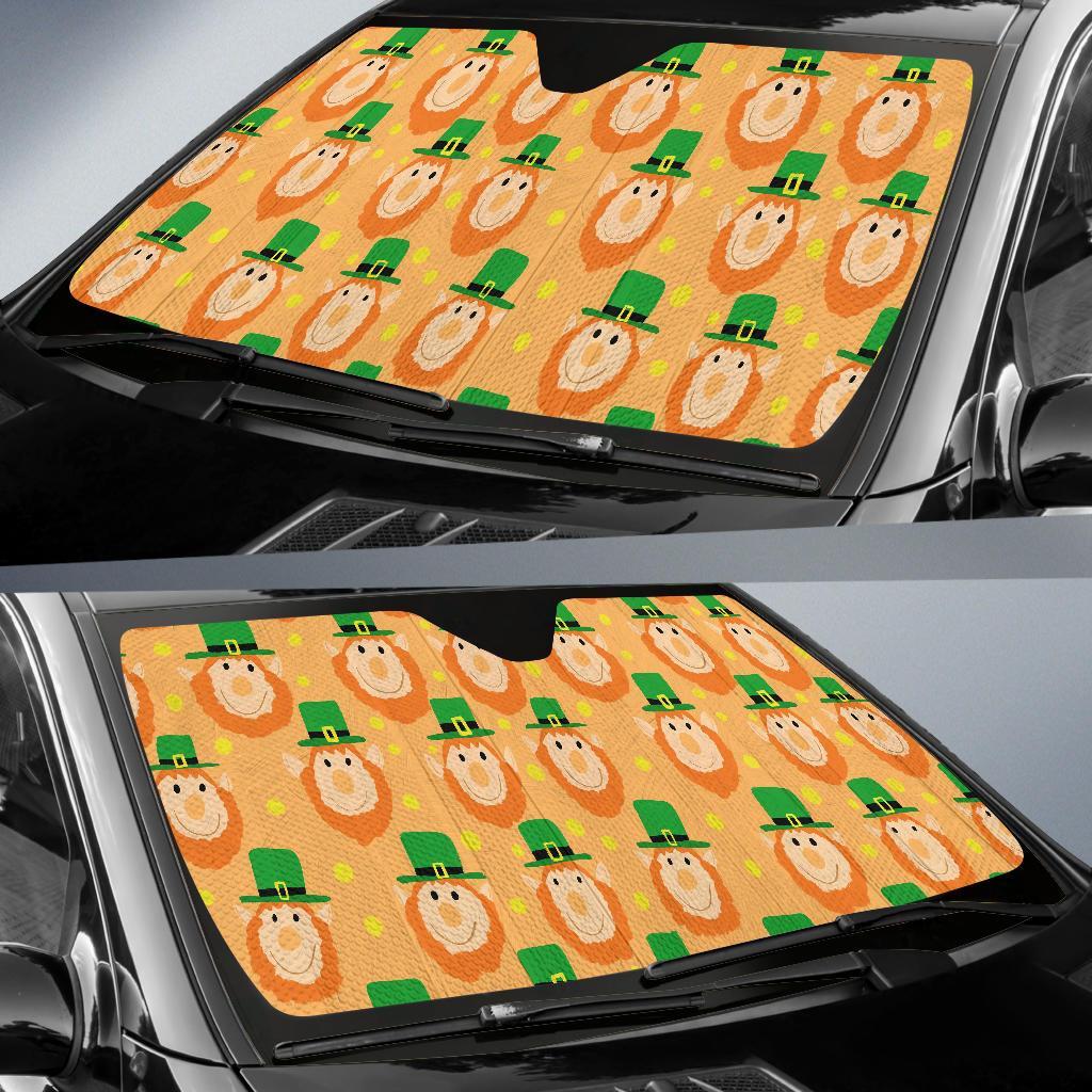 Leprechaun St Patrick's Day Pattern Print Car Sun Shade-grizzshop