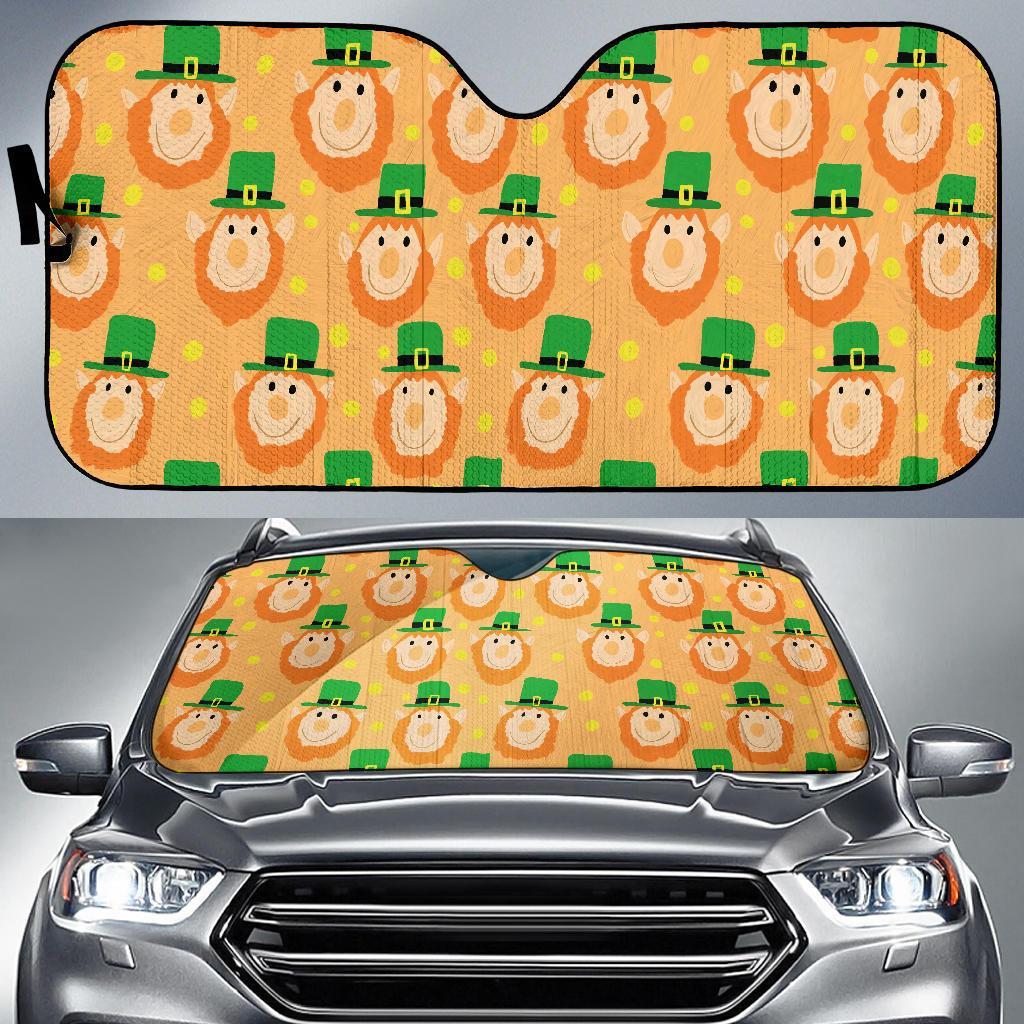 Leprechaun St Patrick's Day Pattern Print Car Sun Shade-grizzshop
