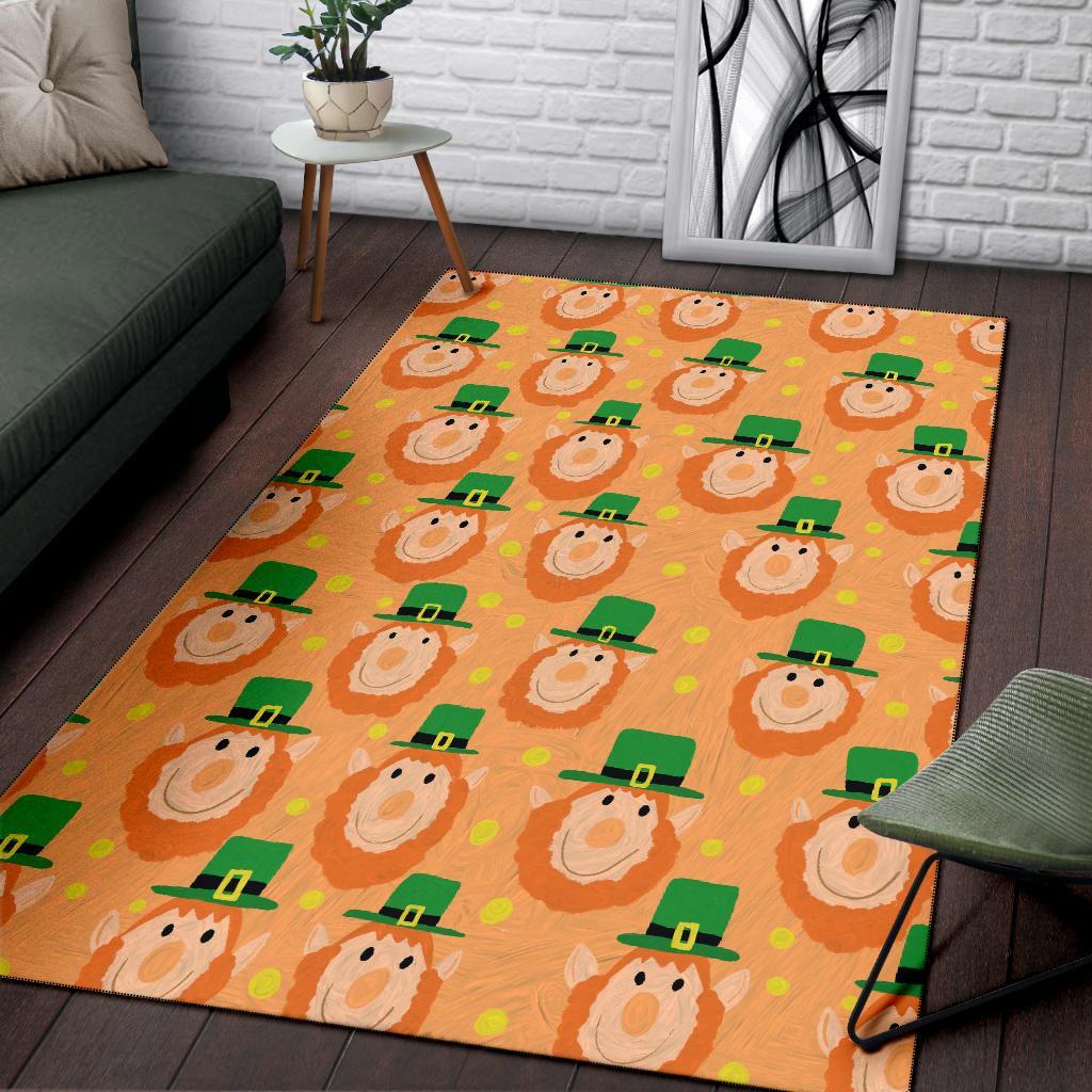 Leprechaun St Patrick's Day Pattern Print Floor Mat-grizzshop