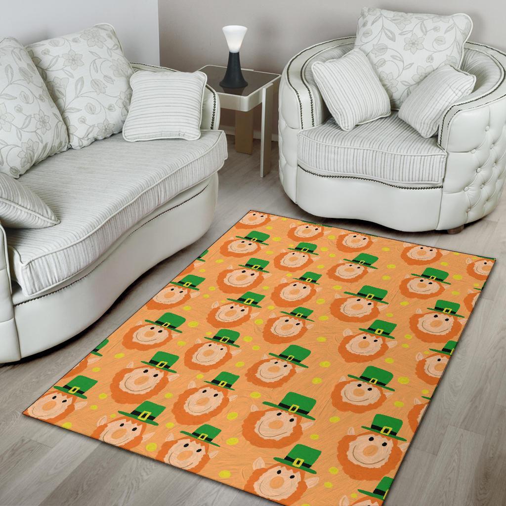 Leprechaun St Patrick's Day Pattern Print Floor Mat-grizzshop