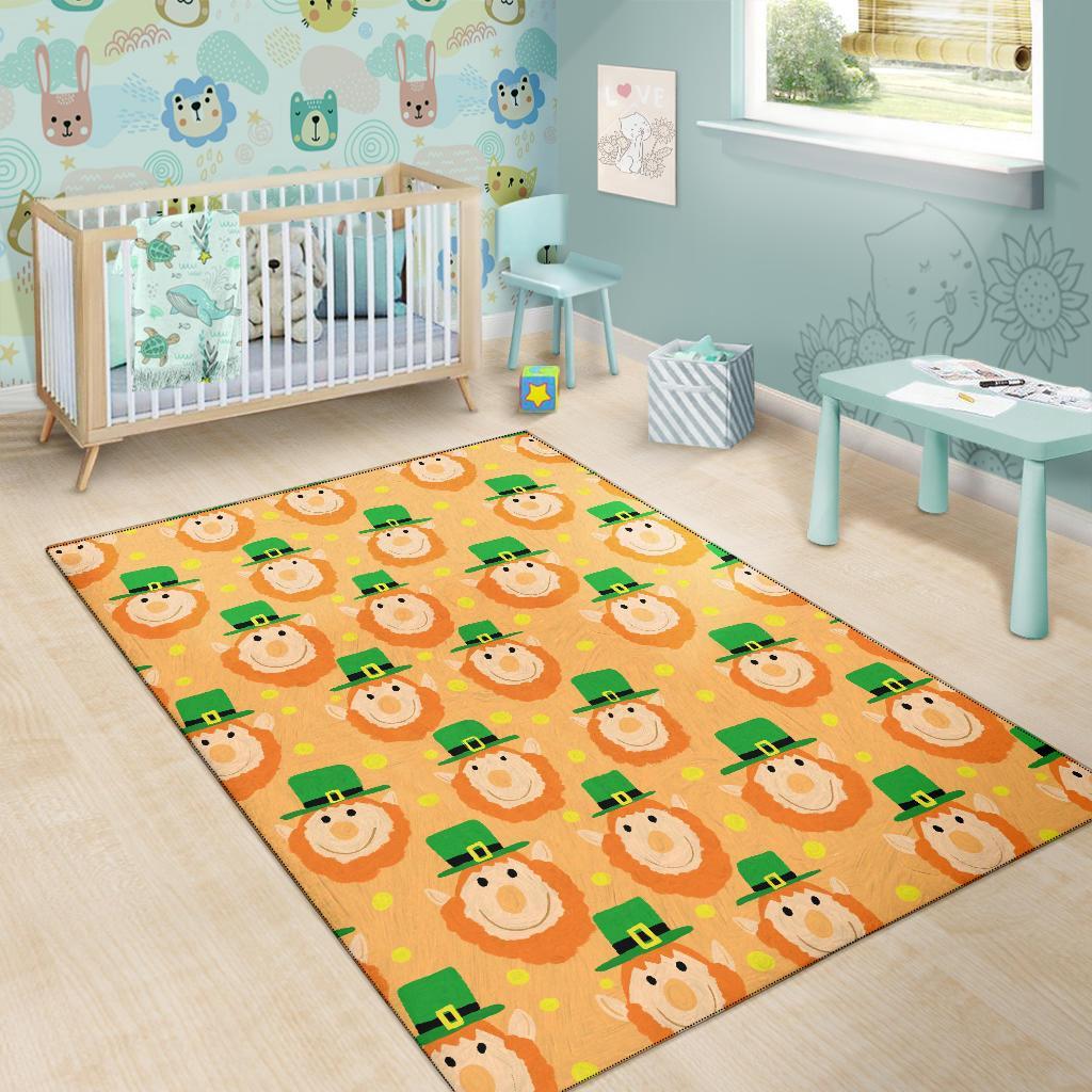 Leprechaun St Patrick's Day Pattern Print Floor Mat-grizzshop