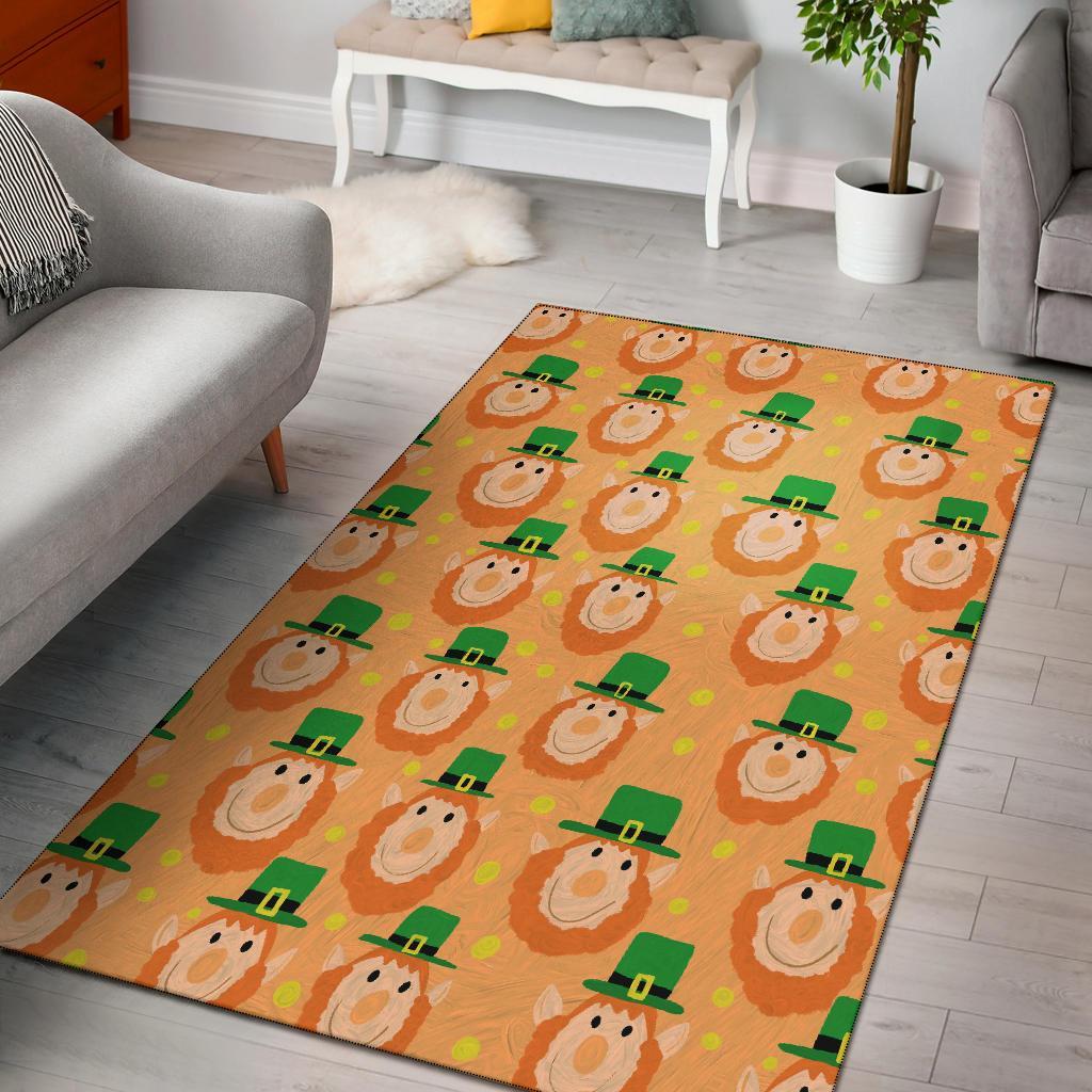 Leprechaun St Patrick's Day Pattern Print Floor Mat-grizzshop