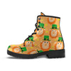 Leprechaun St Patrick's Day Pattern Print Men Women Leather Boots-grizzshop