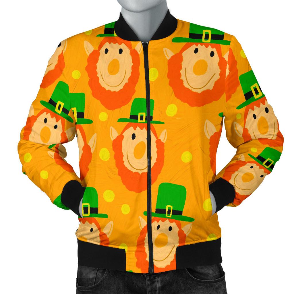 Leprechaun St Patrick's Day Pattern Print Men's Bomber Jacket-grizzshop