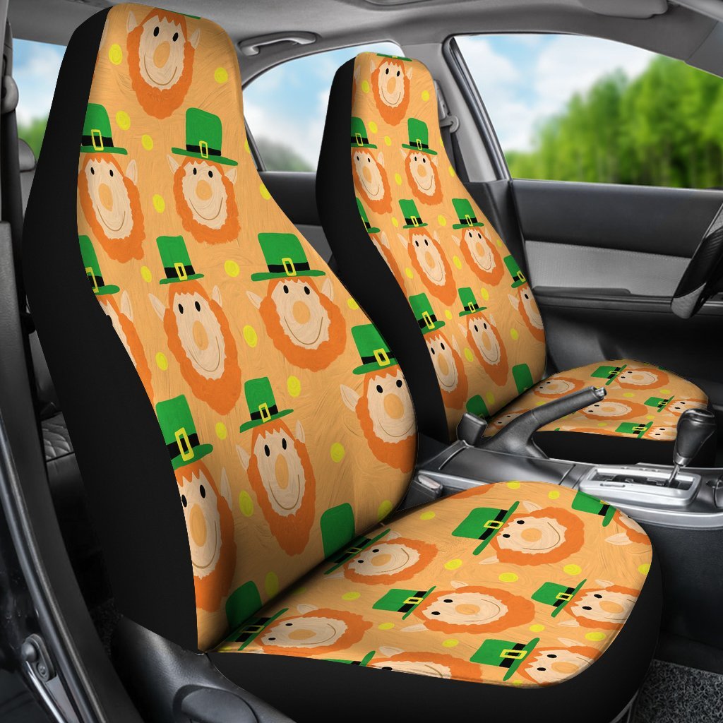 Leprechaun St Patrick's Day Pattern Print Universal Fit Car Seat Covers-grizzshop