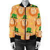 Leprechaun St Patrick's Day Pattern Print Women Casual Bomber Jacket-grizzshop