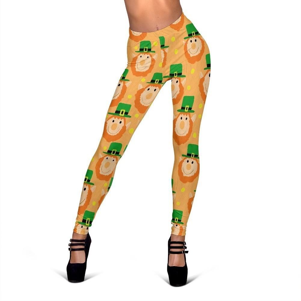 Leprechaun St Patrick's Day Pattern Print Women Leggings-grizzshop