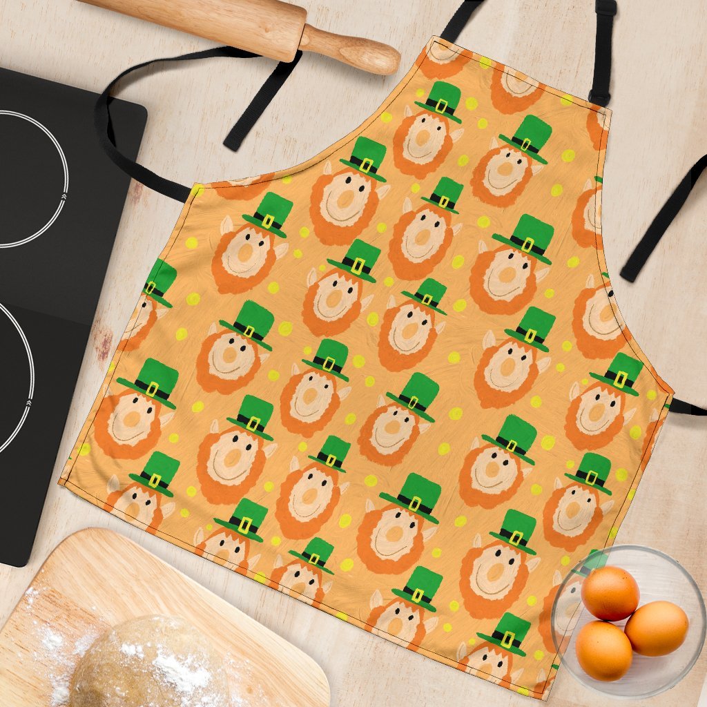 Leprechaun St Patrick's Day Pattern Print Women's Apron-grizzshop