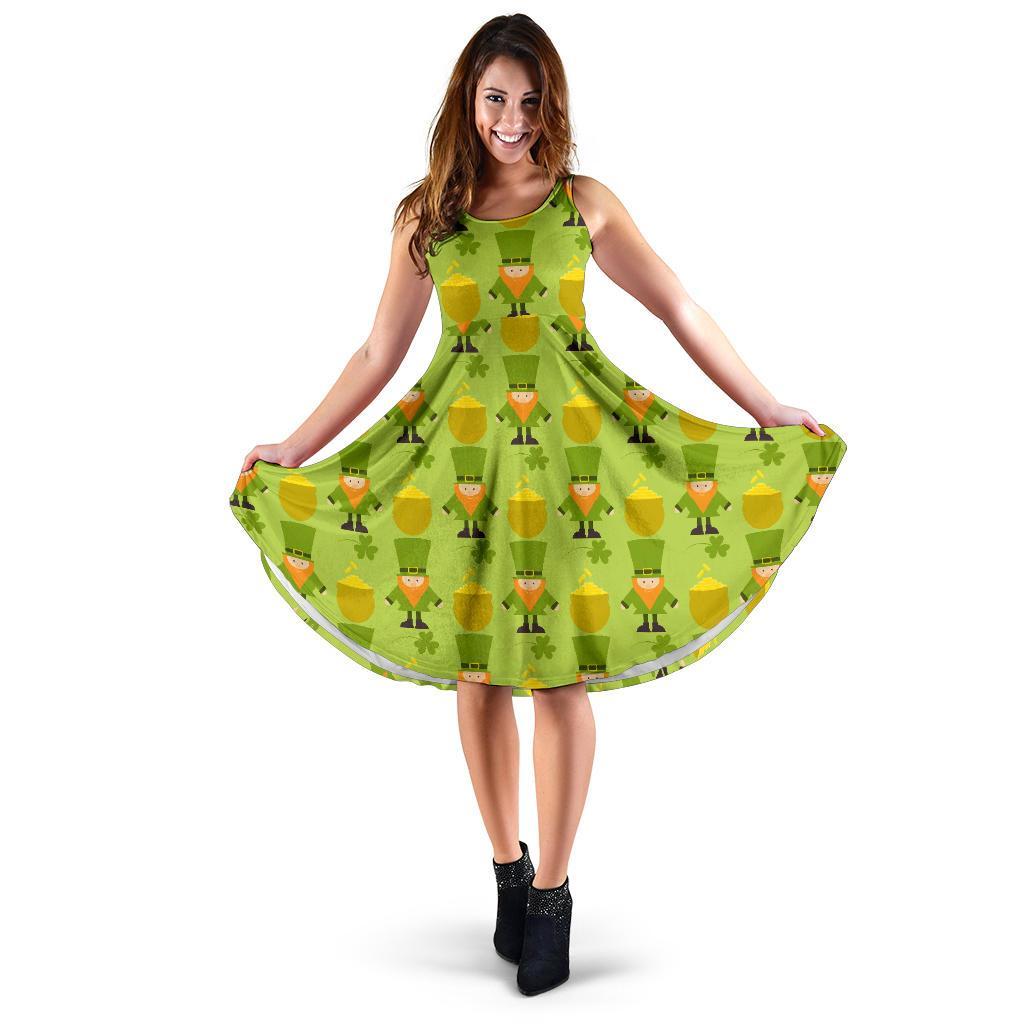 Leprechaun St Patrick's Day Print Pattern Dress-grizzshop