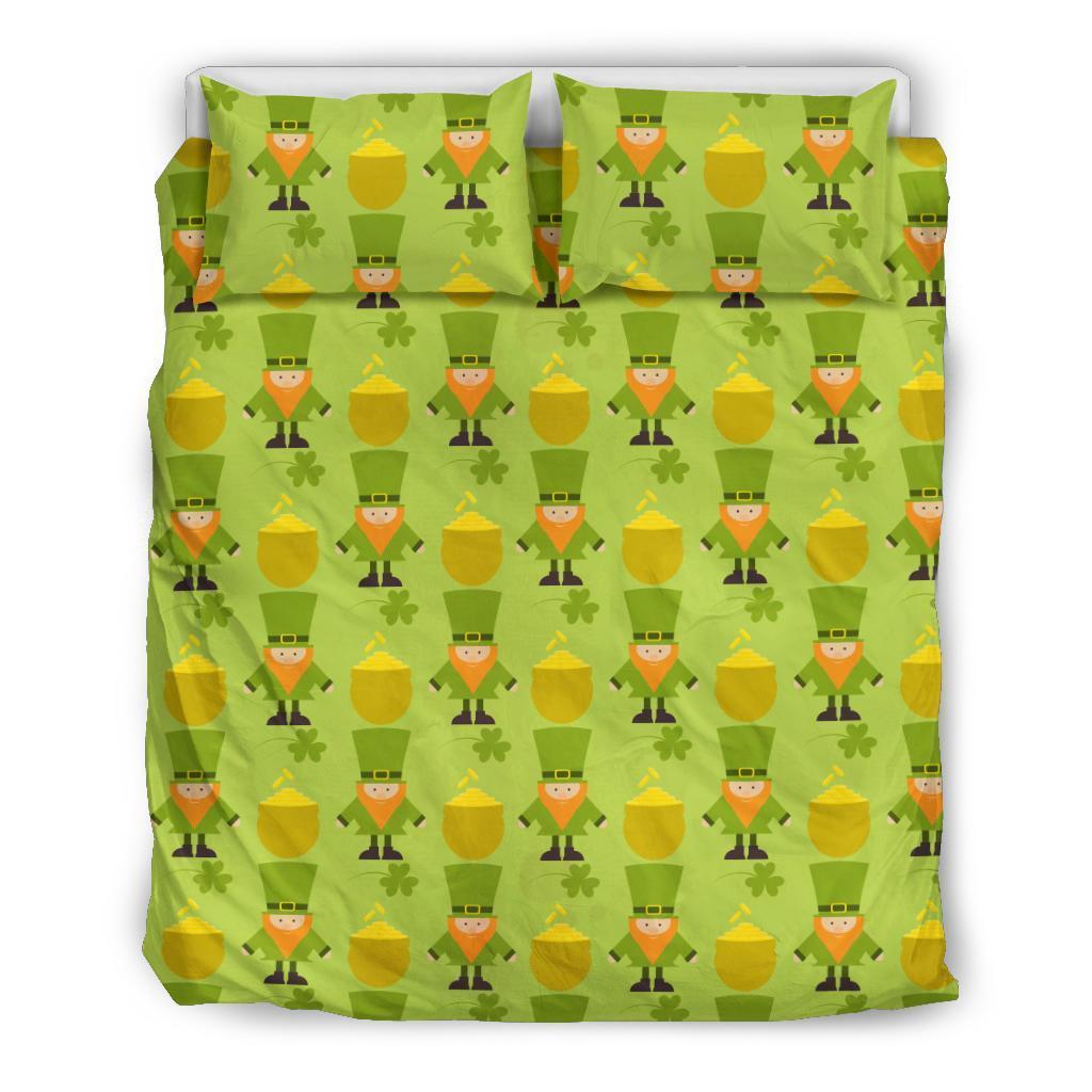 Leprechaun St Patrick's Day Print Pattern Duvet Cover Bedding Set-grizzshop