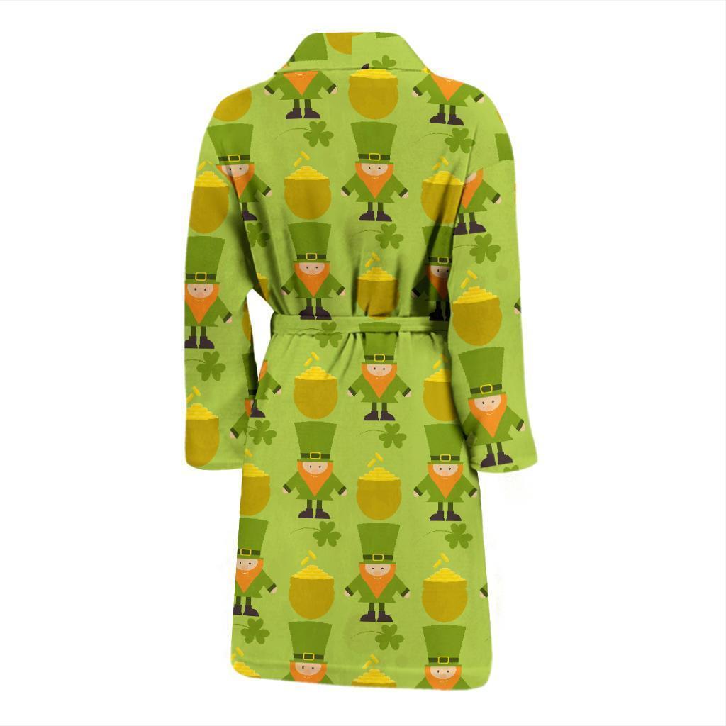 Leprechaun St Patrick's Day Print Pattern Men Long Robe-grizzshop