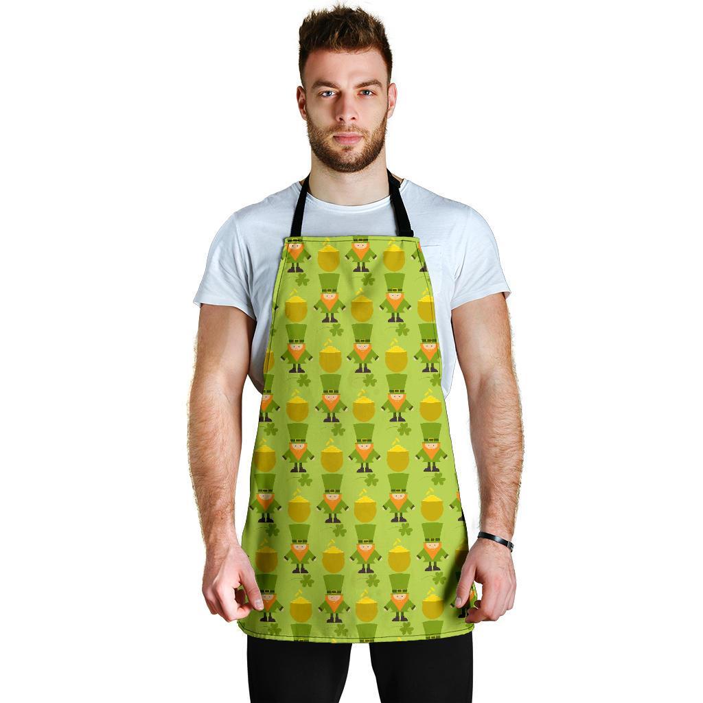 Leprechaun St Patrick's Day Print Pattern Men's Apron-grizzshop