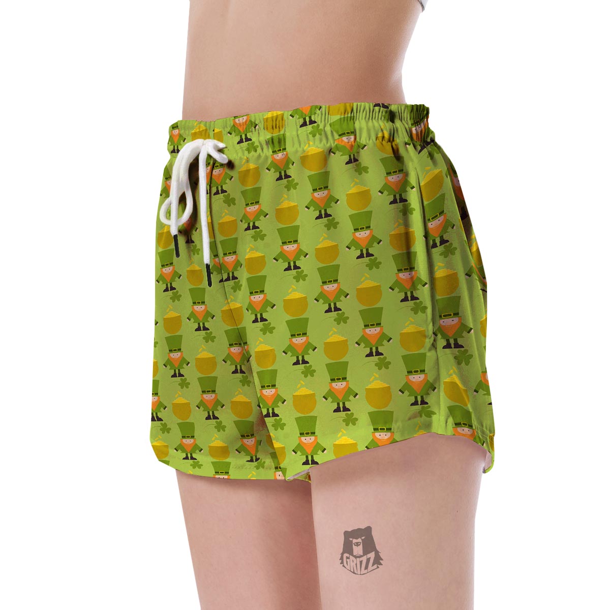 Leprechaun St Patrick's Day Print Pattern Women's Shorts-grizzshop