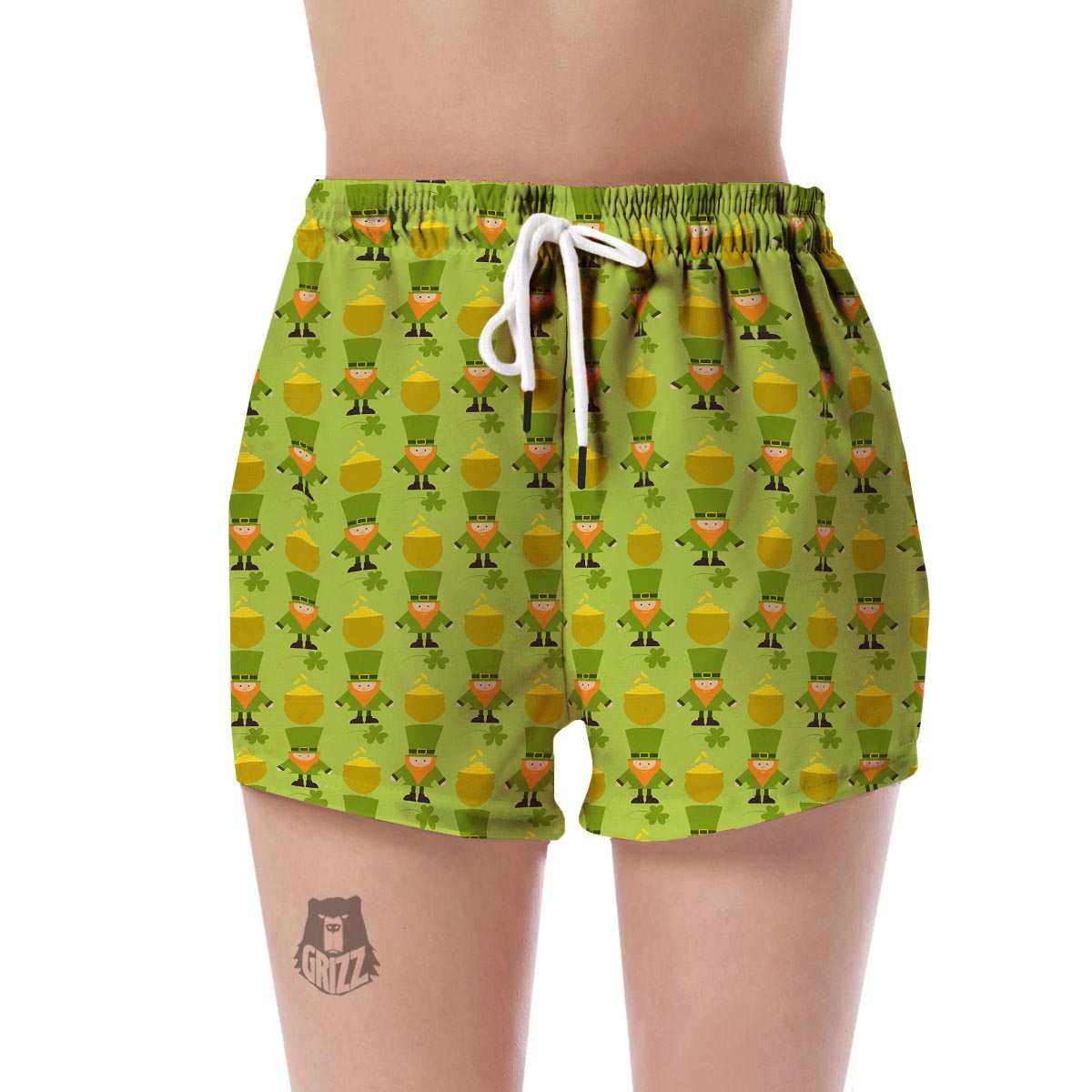 Leprechaun St Patrick's Day Print Pattern Women's Shorts-grizzshop