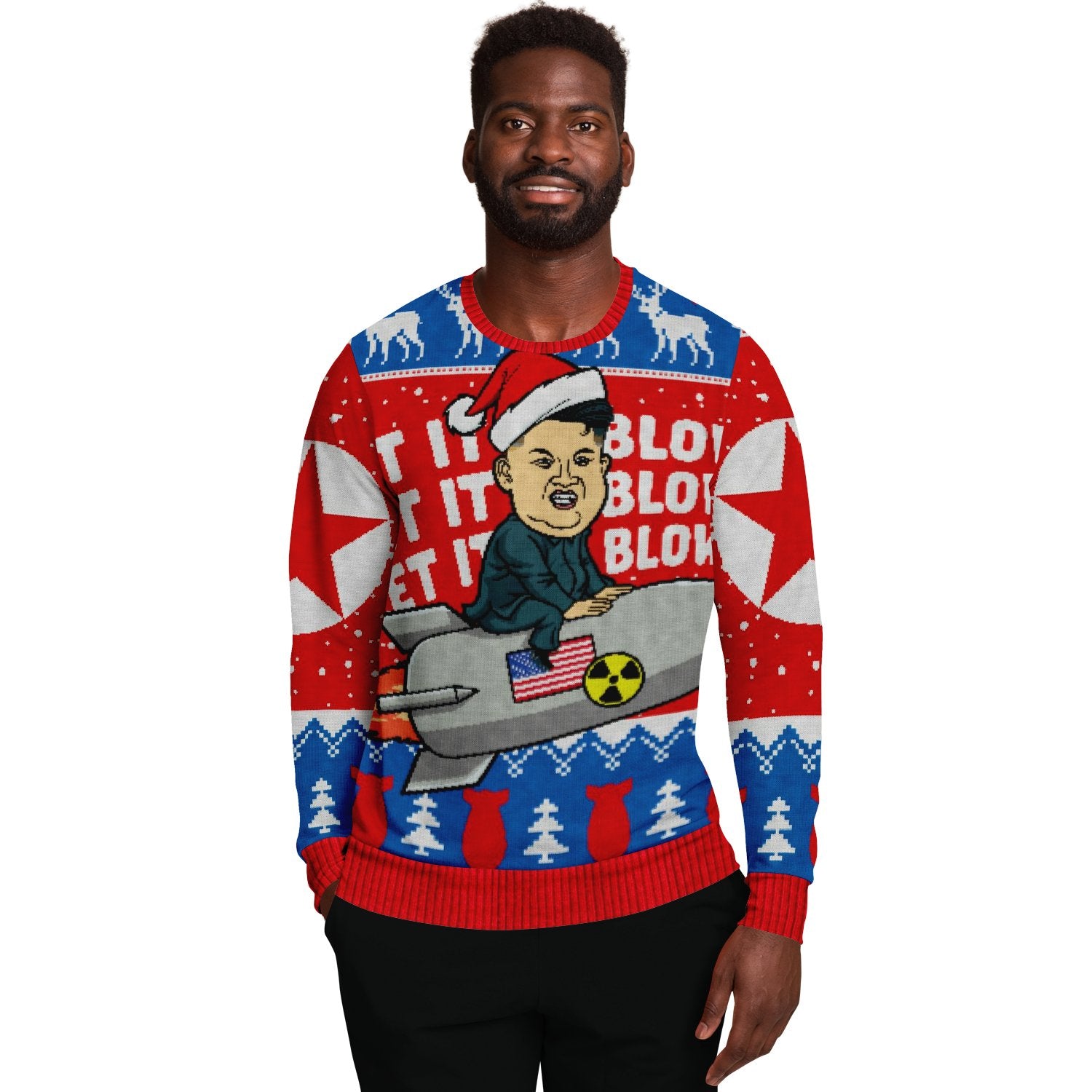 Let it Blow Kim Jong Un Nuclear Ugly Christmas Sweater-grizzshop