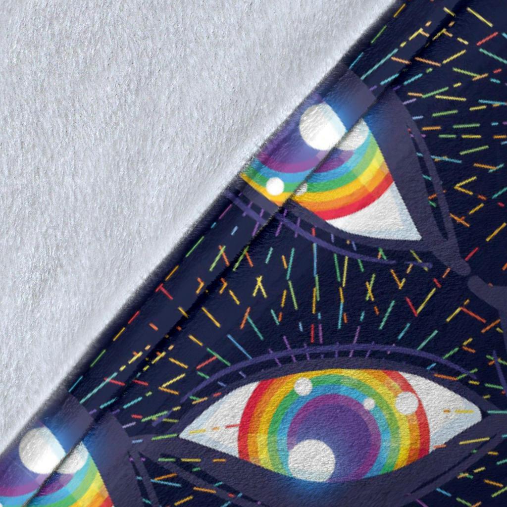 Lgbt Pride Rainbow Eye Pattern Print Blanket-grizzshop