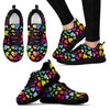 Lgbt Pride Rainbow Heart Pattern Print Black Sneaker Shoes For Men Women-grizzshop